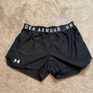 Size M. Black Under Armour Running Shorts.